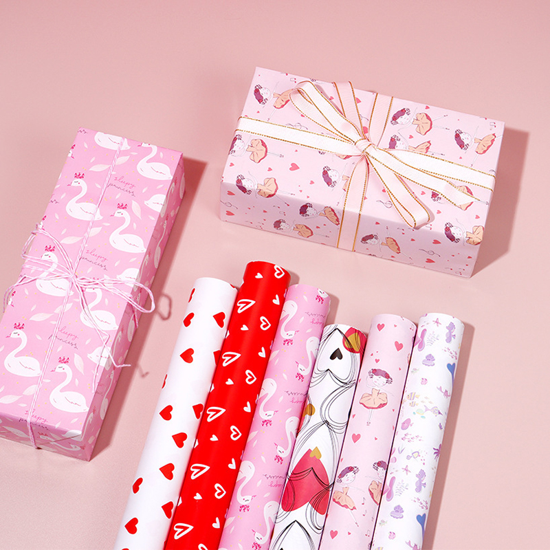 Custom valentine's day coated gift wrap paper 70 cm*50cm gift wrapping tissue paper packaging for clothing shoes garment box