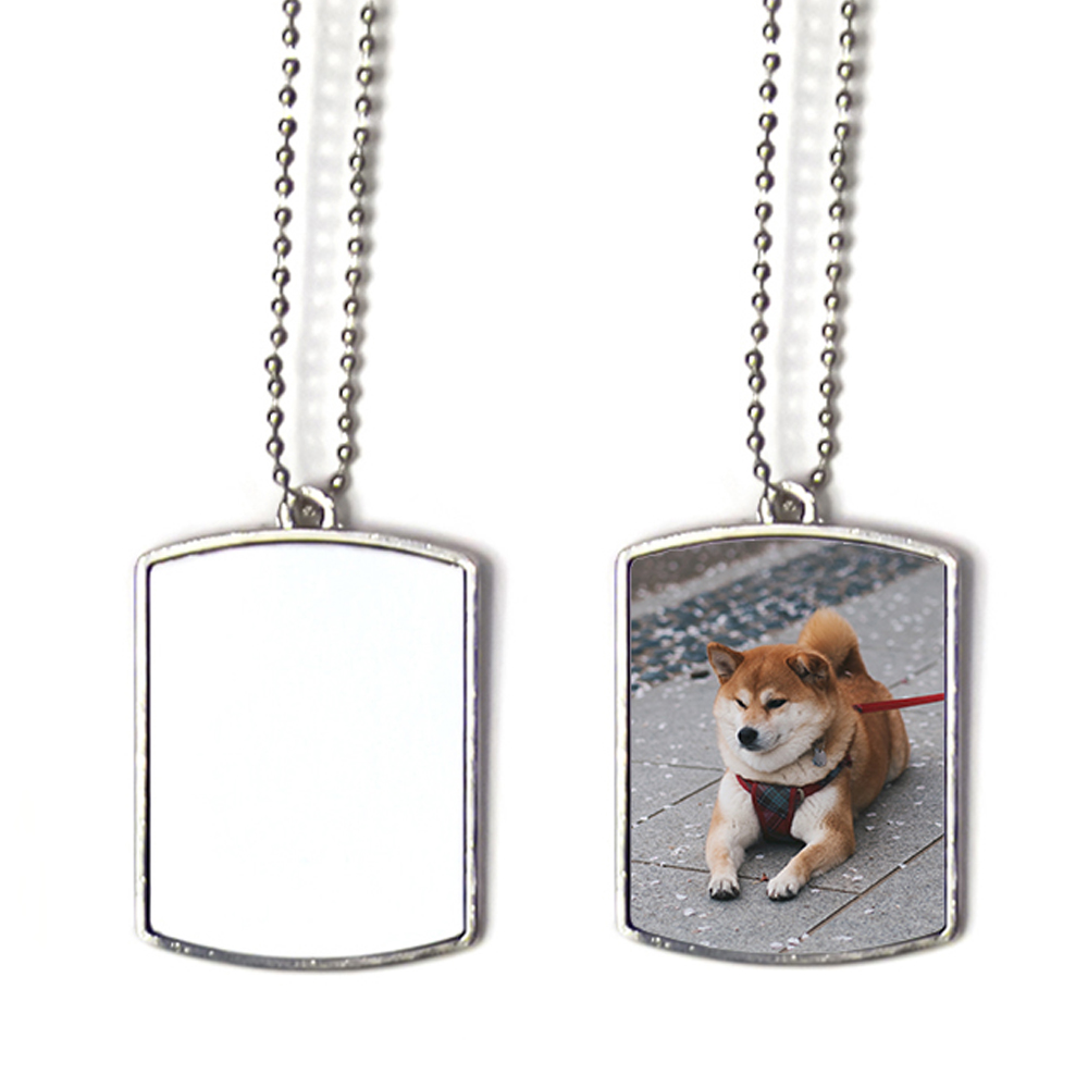 Prosub Dogtag, сублимационная пустая двойная сторона, цинковый сплав, военное имя, сублимация, серебряные бирки для собак, ожерелье, сублимационные бирки для собак