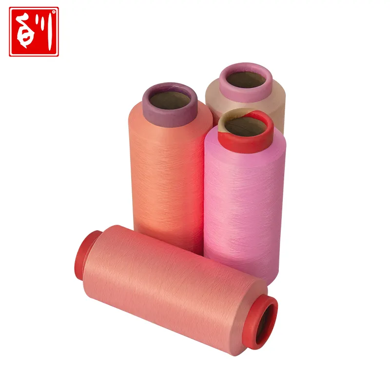 Baichuan 100% recycled polyester yarn color dope dyed polyester yarn