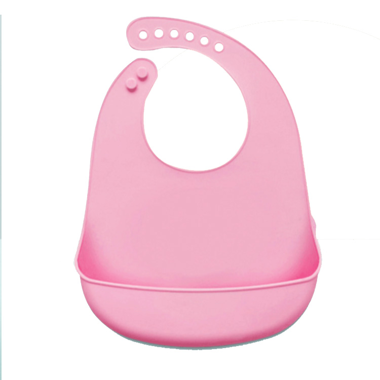 Food grade folding silicone rubber toddler bib reusable dining kid bibs