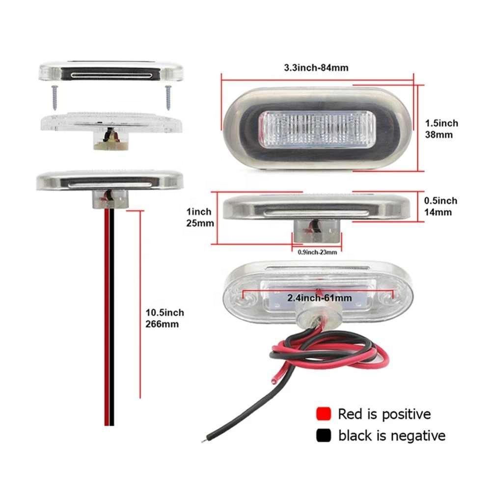 1PCS 12V 3 LED Fishing Light Attracting Fish Underwater LED Night Luring Lamps For Marine Pontoon Boat Fishing Tools