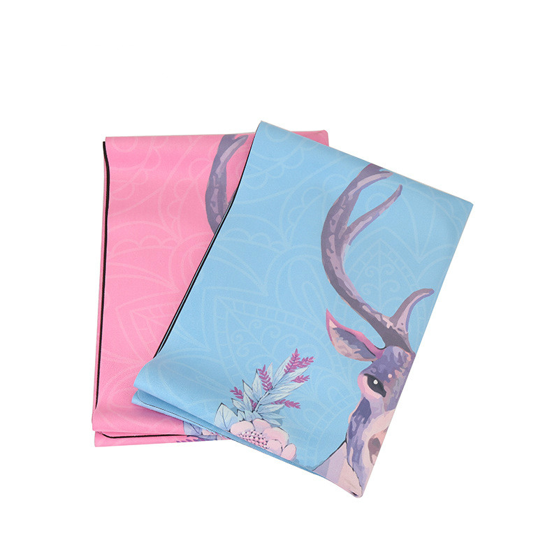 High quality wholesale OEM custom print eco one folding suede yoga mat with custom logo
