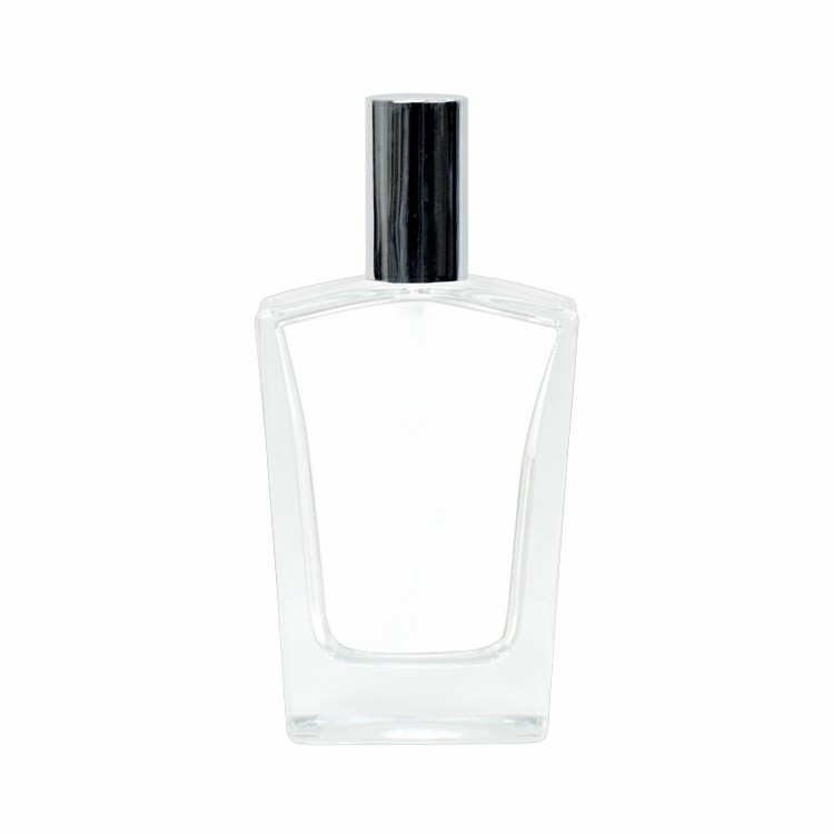 Custom Empty French Classic Square 50ml Clear Body Aroma Glass Perfume Mini Mist Spray Bottle