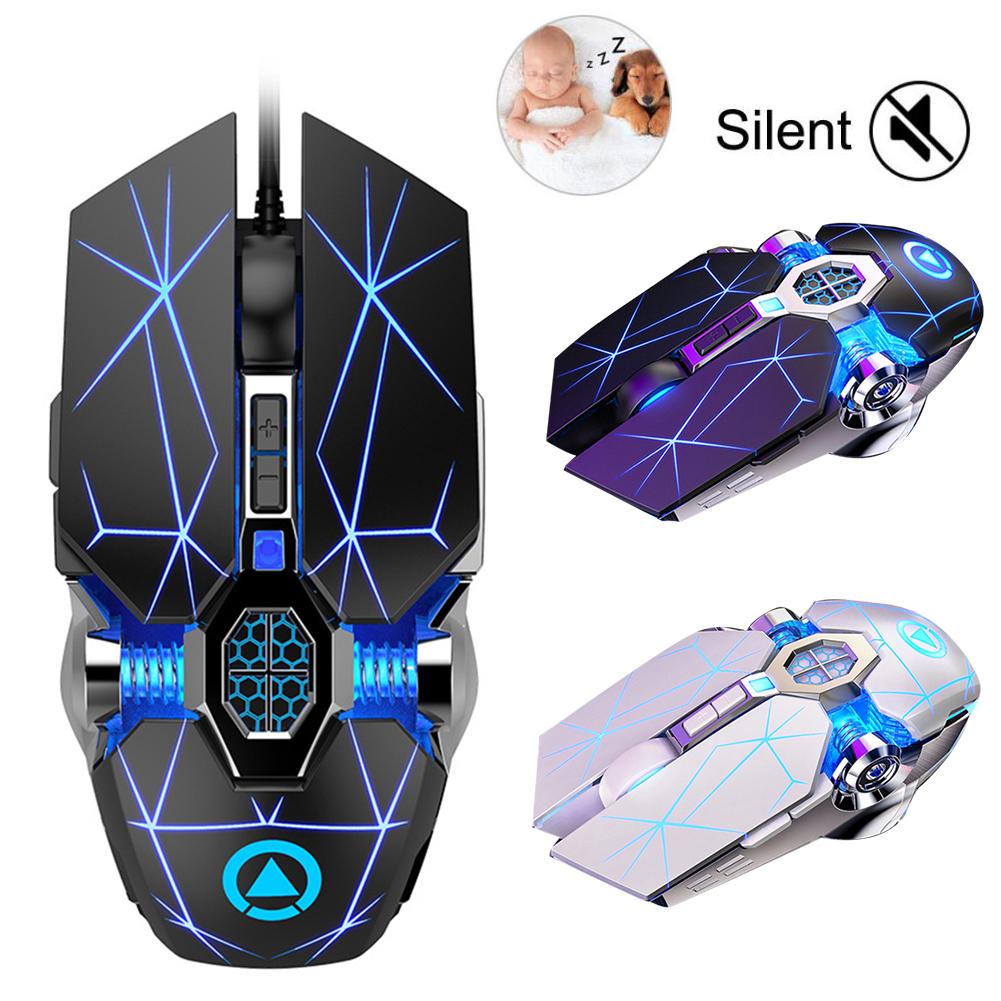 E-sport RGB A7 Rechargeable Wireless Silent Mouse LED Optical USB Mechanical 1600DPI Gaming Mouse For PUBG Gamer