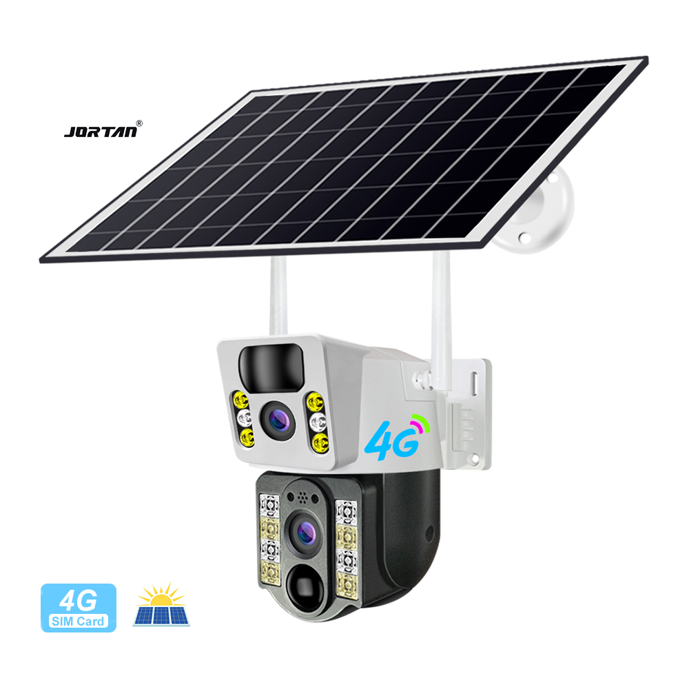 Jortan V380 Dual Len 4MP Solar Battery Powered Camera VCS03-4G CCTV LTE SIM Card 4G IP PTZ Dual Lens Camera