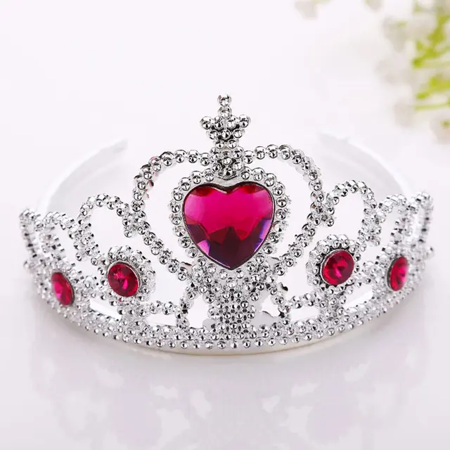 Cute Frozen Children Princess Crown Heart Shape Crystal Tiara Headband Headdress for Girls Kids Hair Accessories