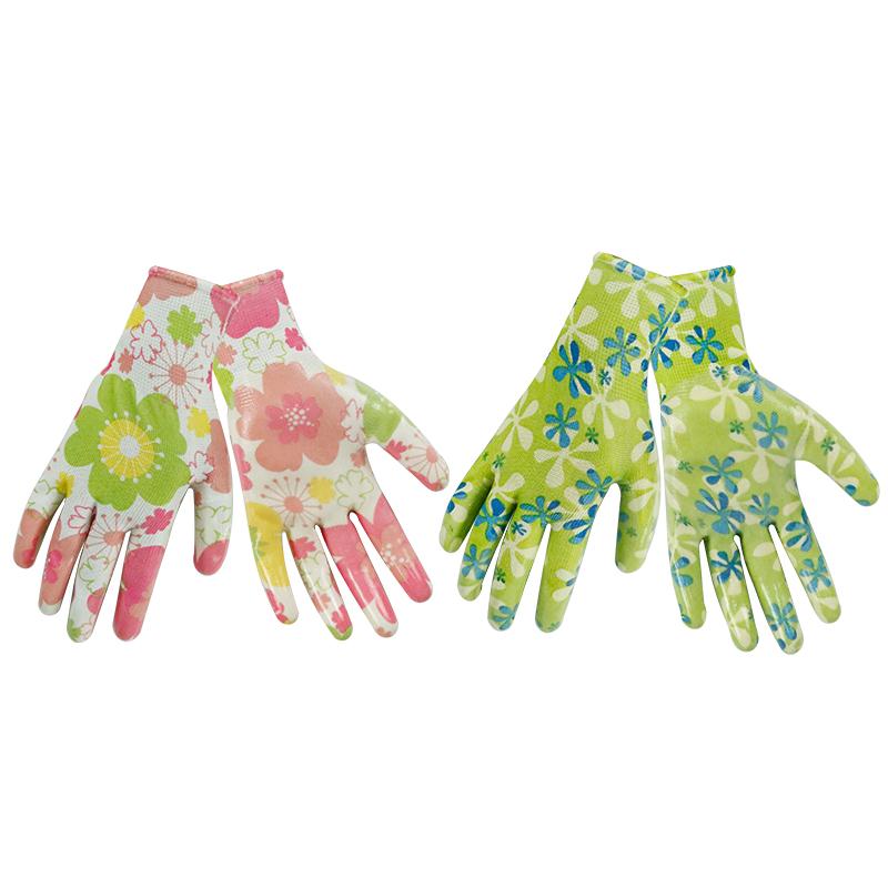 Customized color 13 needle Tool and mechanical Polyster gloves for women