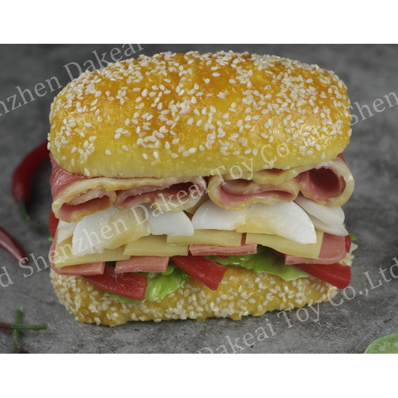 OEM ODM wholesale and customized pvc artificial burger hot dog fake food for display