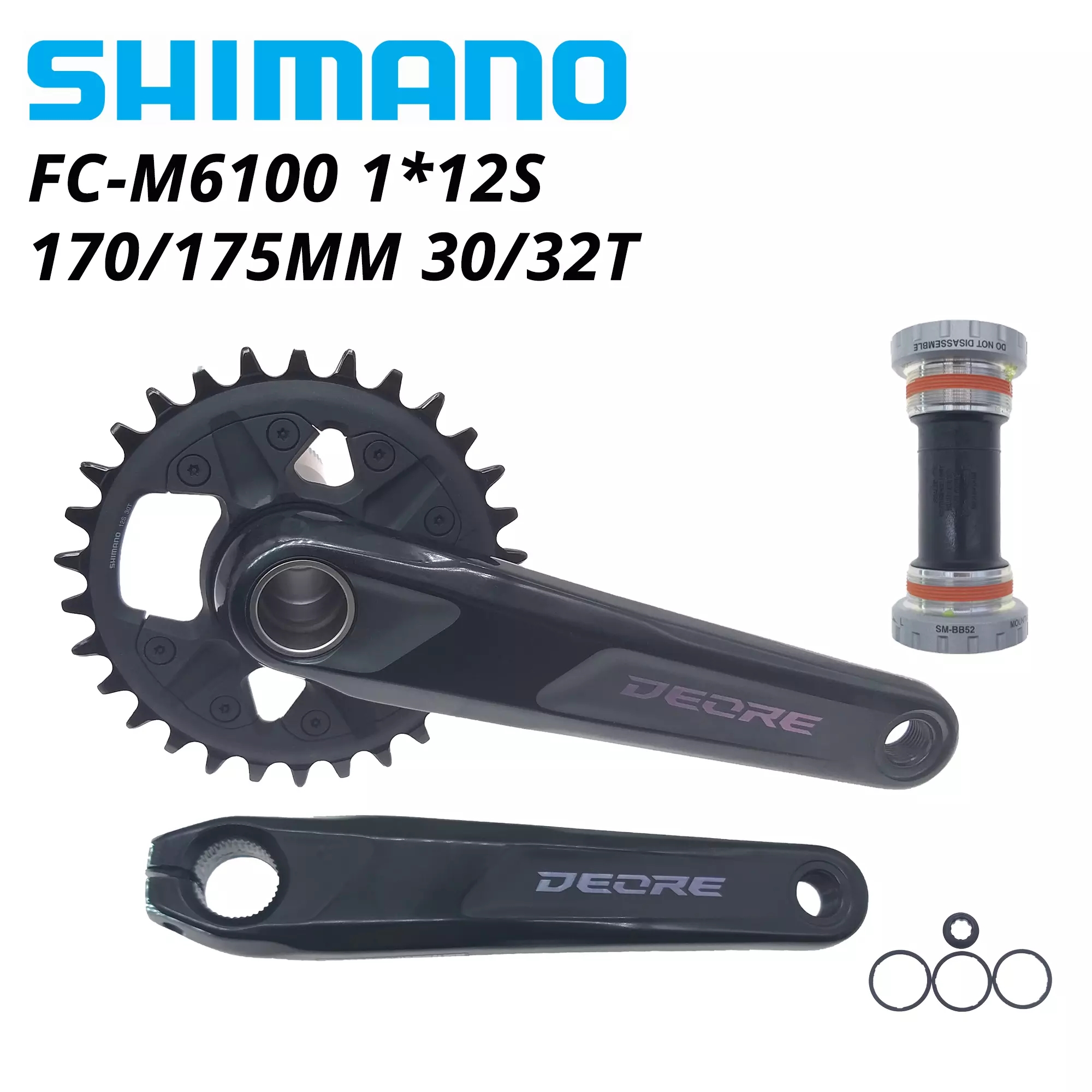 SHIMANO DEORE FC-M6100 12 Скоростей 175-30T 12 S 170-32T передняя Звездочка диаметра окружности болтов (m6100 12v CRANKARM с BB52 звездочка цепной передачи