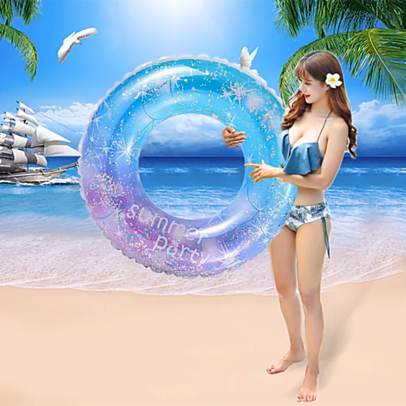 Starry Sky Inflatable Circle Swimming Ring For Kids Adult Floating Seat Summer Beach Party Pool Toys