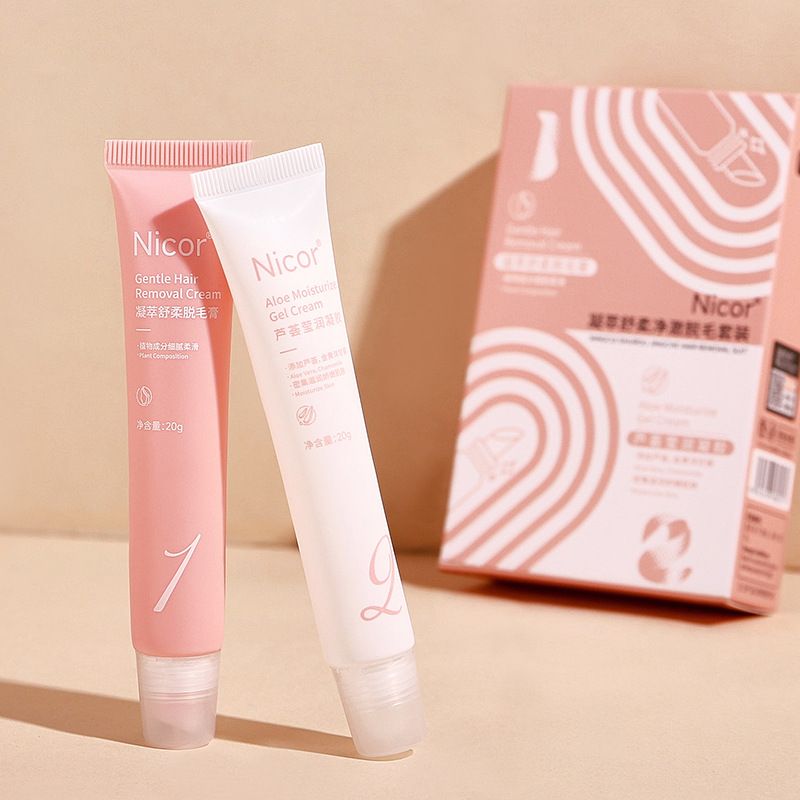 Wholesale New Coming Nicor Gentle Painless Lip Hair Removal Cream Aloe Moisturize Gel Cream Set