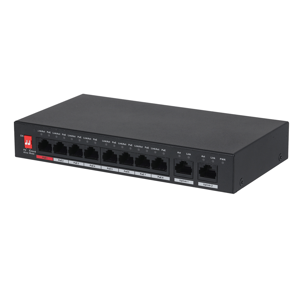 PFS3010-8ET-96 10-портовый неуправляемый настольный коммутатор с 8-портовый PoE DH оригинальный 2022 Лидер продаж