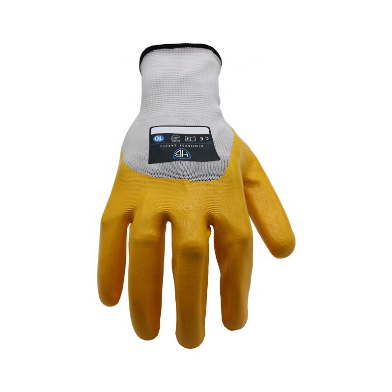Motorcycle Parts Gloves G N321 Yellow Nitrile Oil Resistant Mechanical Engineering Automotive Grippy Glove