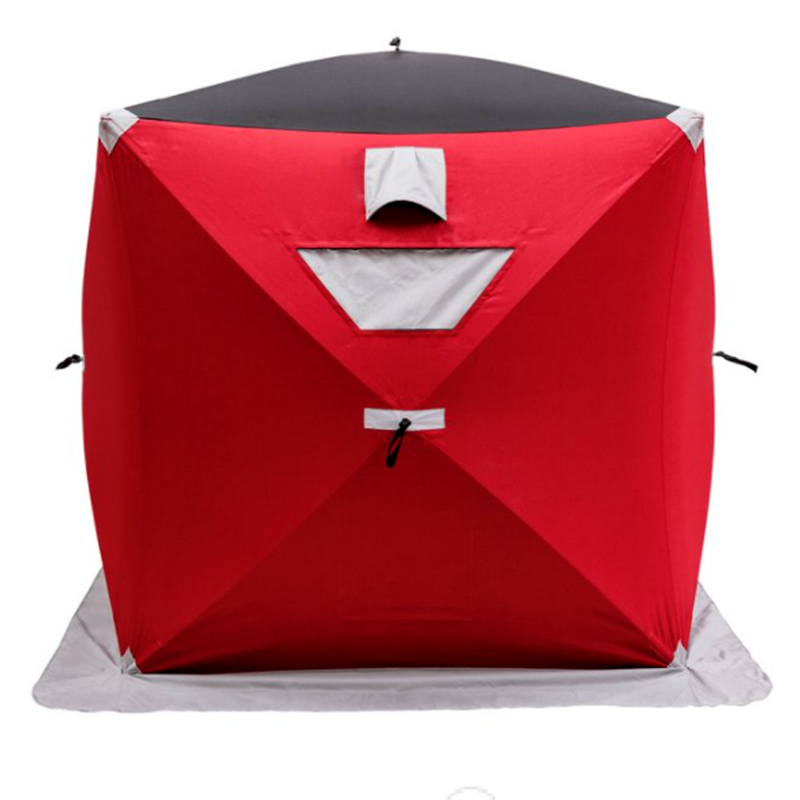 Two Person Lightweight Portable Pop Up Ice Fishing Angler Thermal Hub Shelter Tent with Anchors, Tie Ropes, and Carrying Bag