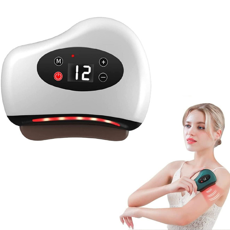 Новый продукт с логотипом Heart Gua Sha Guasha, электрический массажный инструмент для соскабливания тепла Guasha по заводской цене