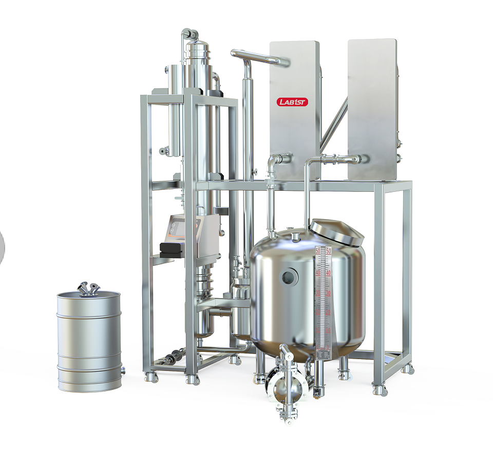 SS316L Falling Film Evaporators for Solvent Recovery with Optional PLC Automatic Control and Gear Pumps for Continuous Feed & Di