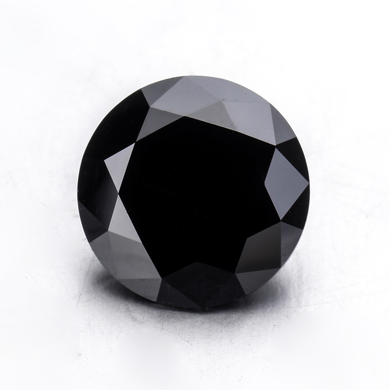 Черный Муассанит starsgem для продажи, Круглый бриллиантовый Ограненный свободный черный Муассанит