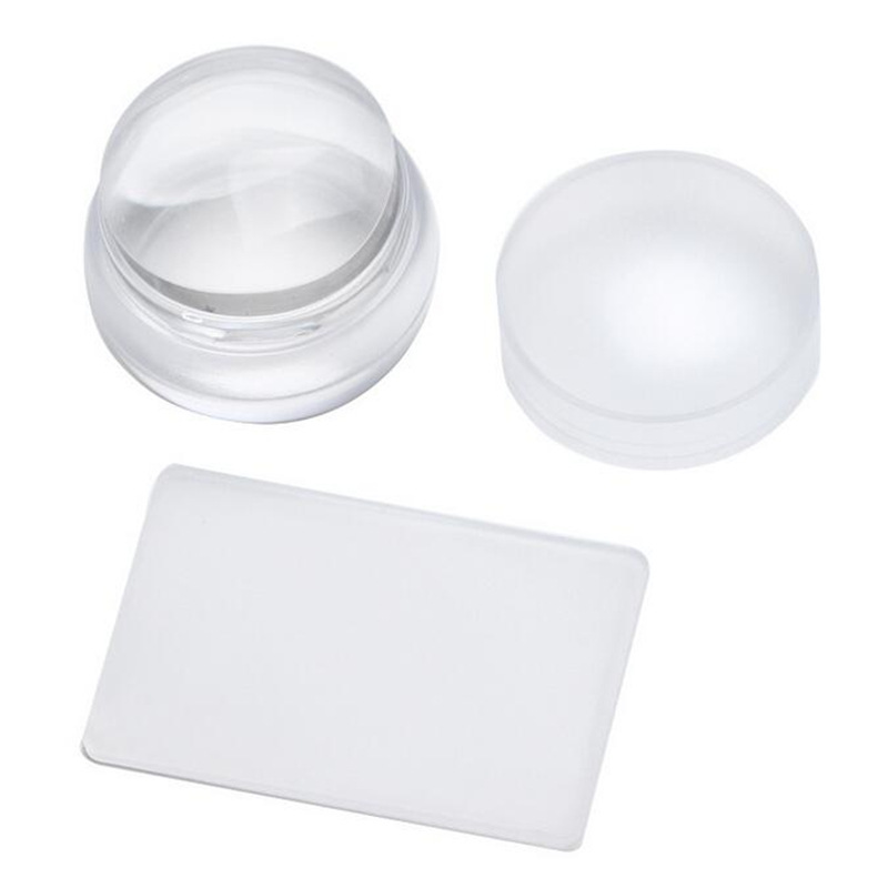 Factory Supply High Quality Nail transparent 3.5cm head piece silicone seal nail printing tool set
