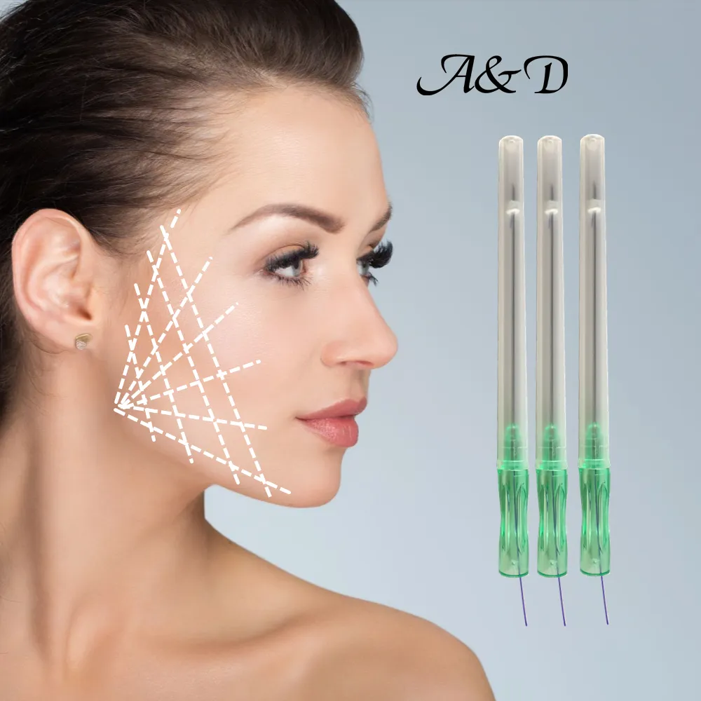 Hot CE Korea Free shipping PDO Face Thread Lift thread Products Cog 4D L Blunt 21g100mm for Jaw line lifting