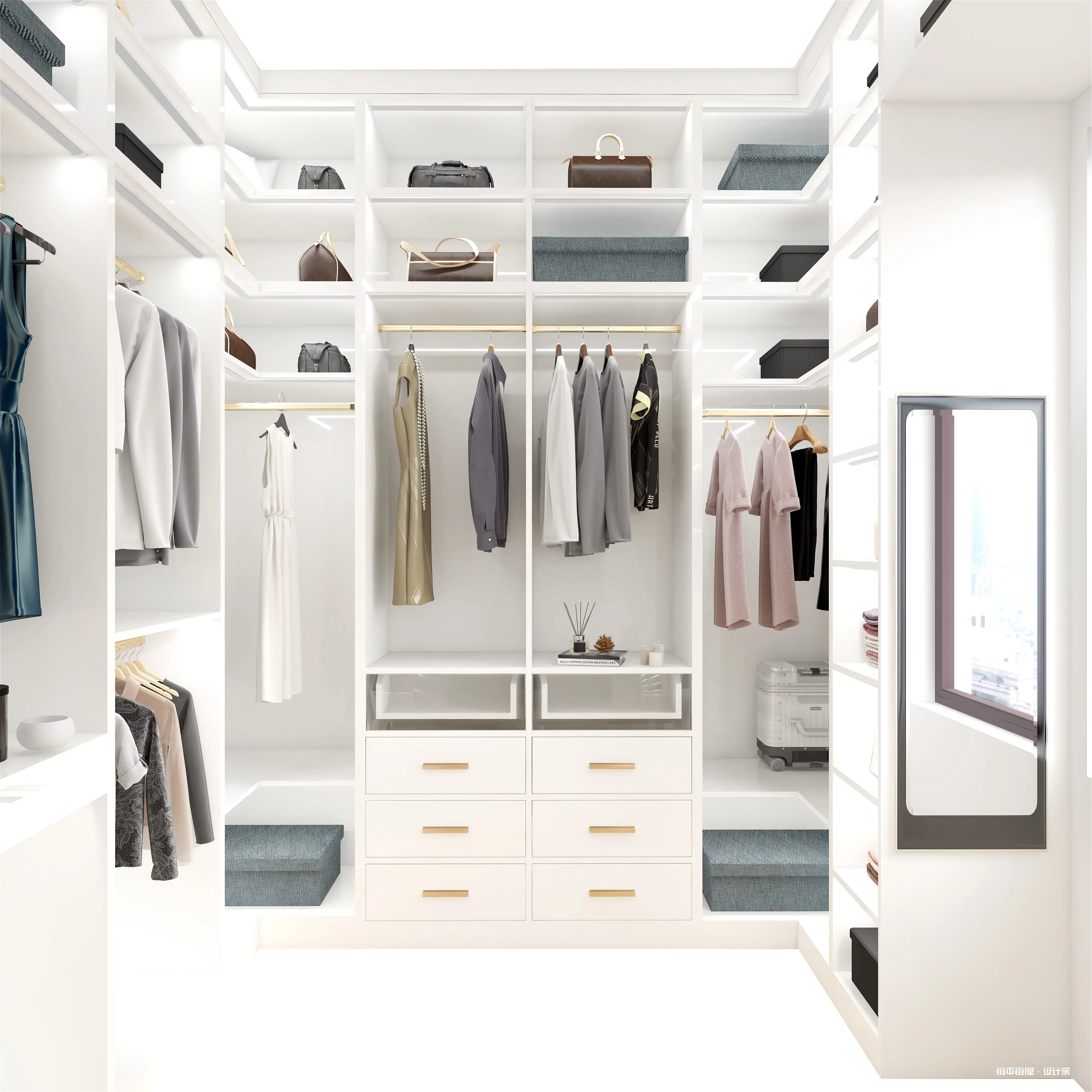 Luxury Customized Waredrobe Closet Armoires Wardrobes Wooden Closets Closet Kids With Dressing Mirror