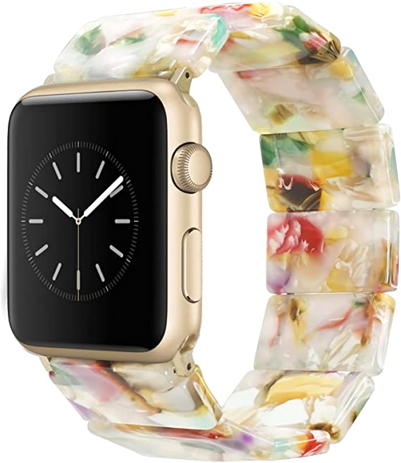2021 Wholesale Light Apple Watch Band-Fashion Resin iWatch Band Bracelet Compatible with Stainless Steel Buckle for Apple Watch