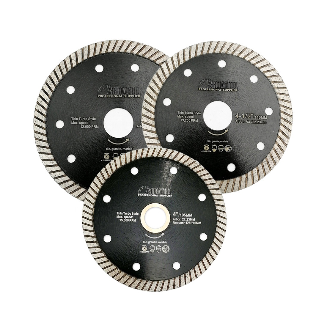 Dia 4''/4.5''/5'' Hot Pressed Ultra-thin Diamond Turbo Cutting Blade Circular Saw Blade Diamond Cutting Disc for Tile Marble