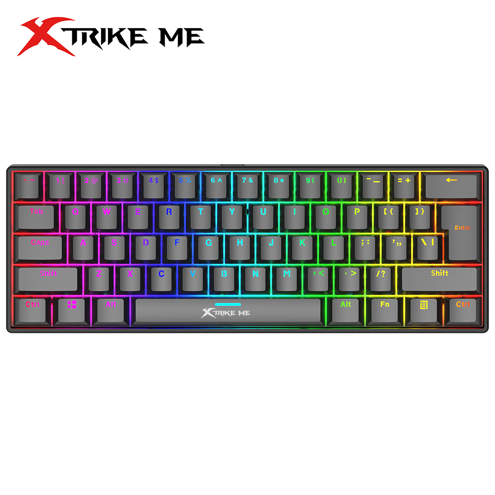 XTRIKE ME MINI 61 keys teclados Mechanical Gaming Keyboard RGB GK-985 wired PC keyboard gamer for laptop brand stock