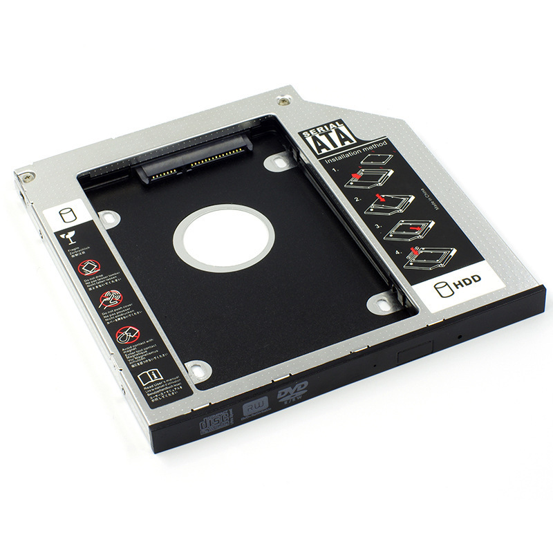 Алюминиевый 9,5/12,7 мм hdd caddy 2,5 дюймов, Оптический отсек, второй HDD Caddy tray для ноутбука