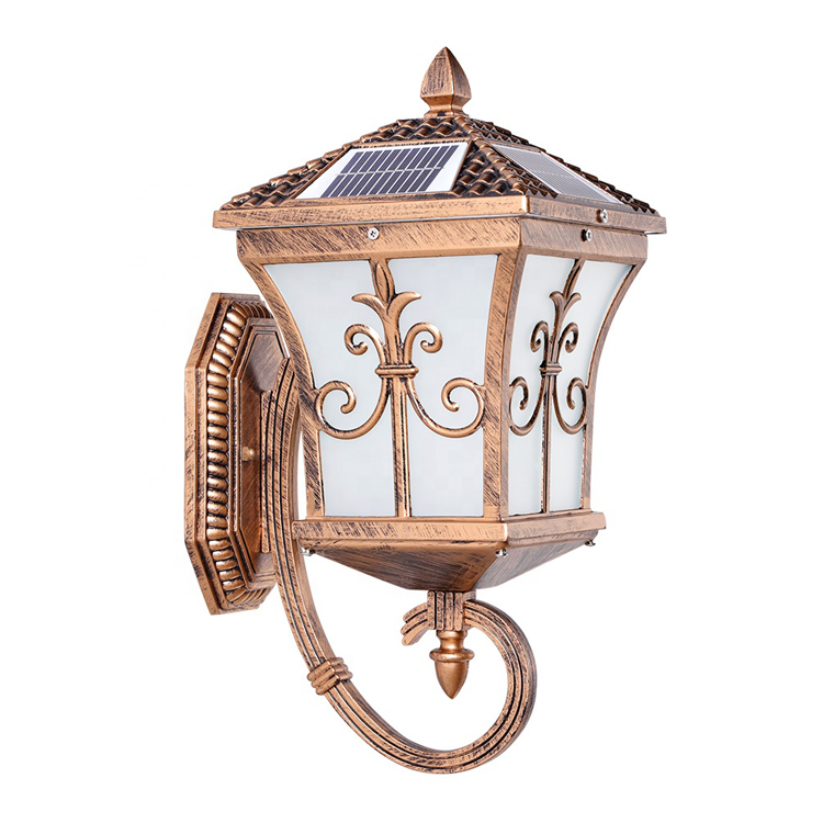 Luxury Style Aluminum Garden Outdoor Waterproof IP55 Outdoor 1.5W Solar Led Wall Light