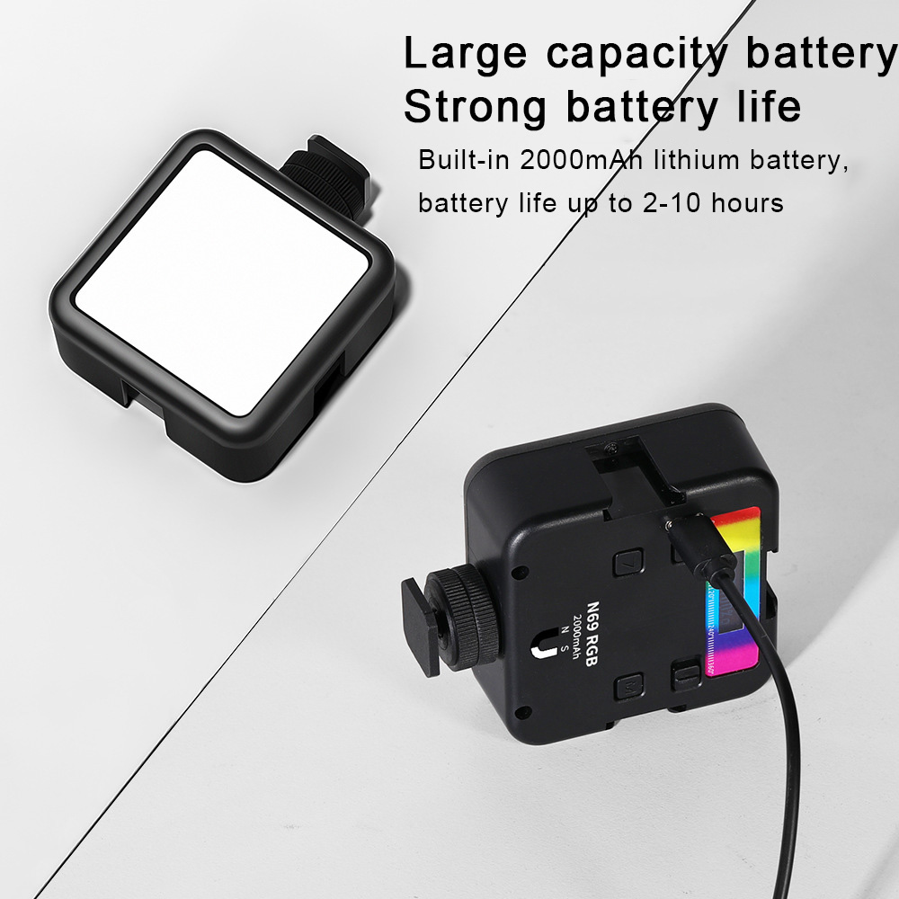 RGB Convenient N69 LED Photography Light Mini Portable Photography Fill Light for Various Scenes