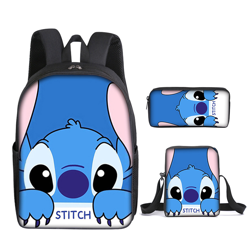 Newstar Lilo And Stitch Girls Backpack Set Kids 3 Piece Set with School Bag, Pencil Case, Lunch Bag
