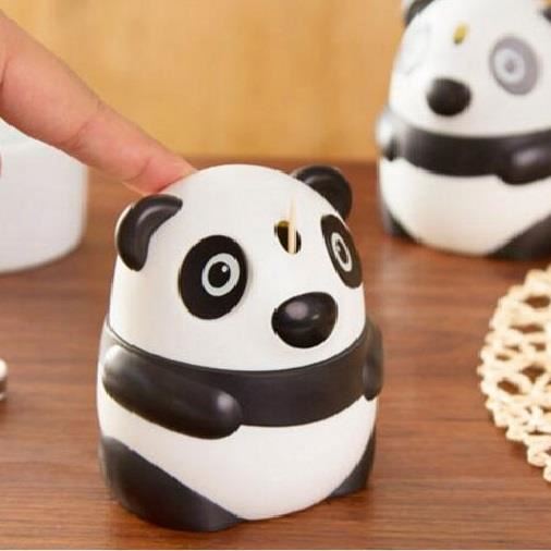 Free Shipping Cartoon Automatic Toothpick Holder Pocket Fashion Cute Panda Shaped Creative Toothpick Box toothpick jar