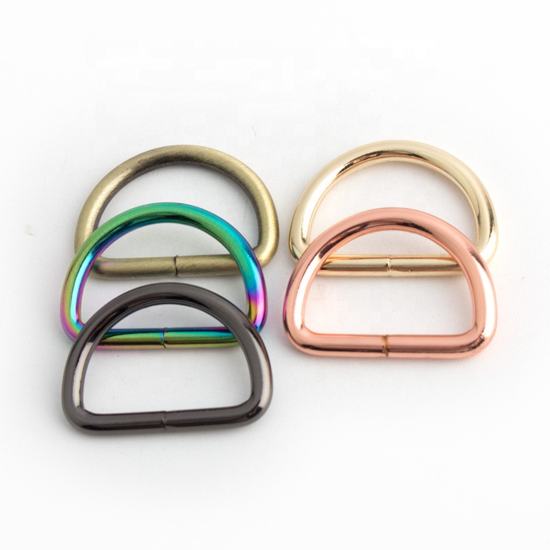 Nolvo World High quality Rainbow 26mm D Ring Buckle Making Customized Bulk Belt Ring Metal Strap Thin lin D Ring For Handbags