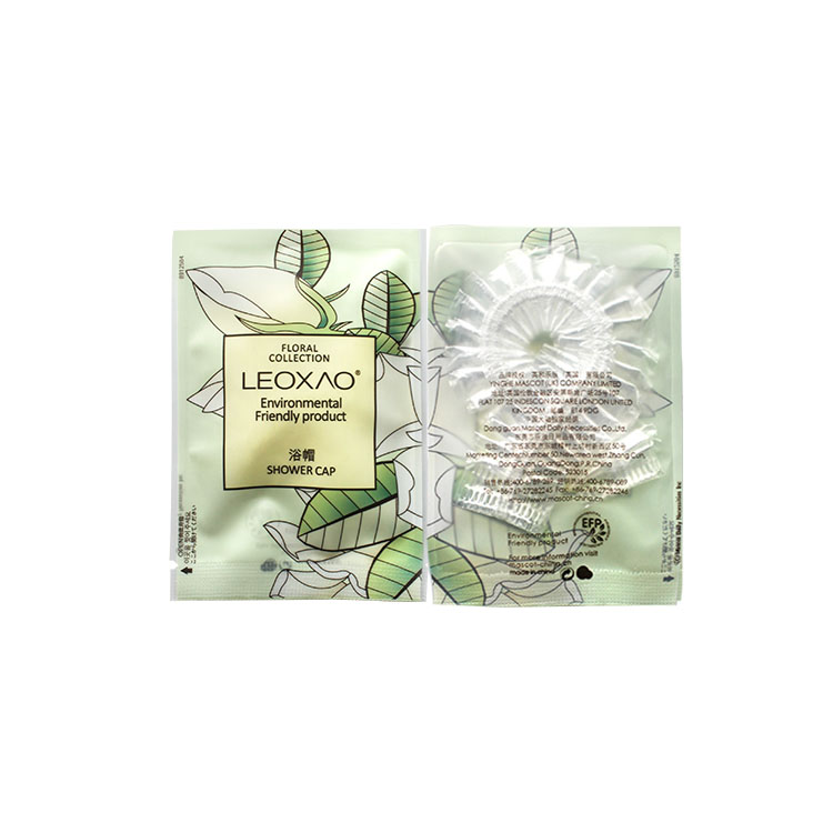 Wholesale transparent biodegradable customized hotel caps bathroom disposable shower caps