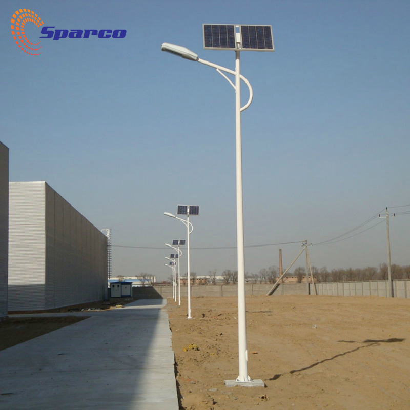 Sparco No rust powder coating single arm 30ft 9 meters solar lamp post outdoor