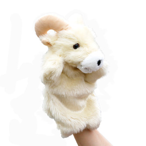 Realistic Fluffy Plush Goat Animal Hand Puppet Toys Role Play Education Goat Plush Hand Puppet