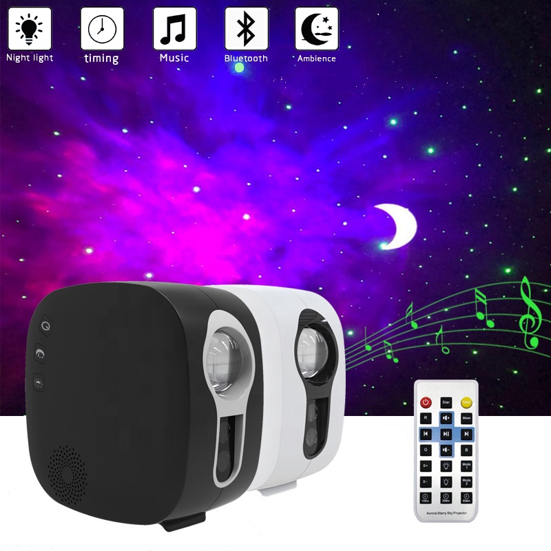 LED Laser Star Light Music Remote Control Galaxy Projector, Ocean Wave Starry Sky Night Lamp with UK/EU/US Plug