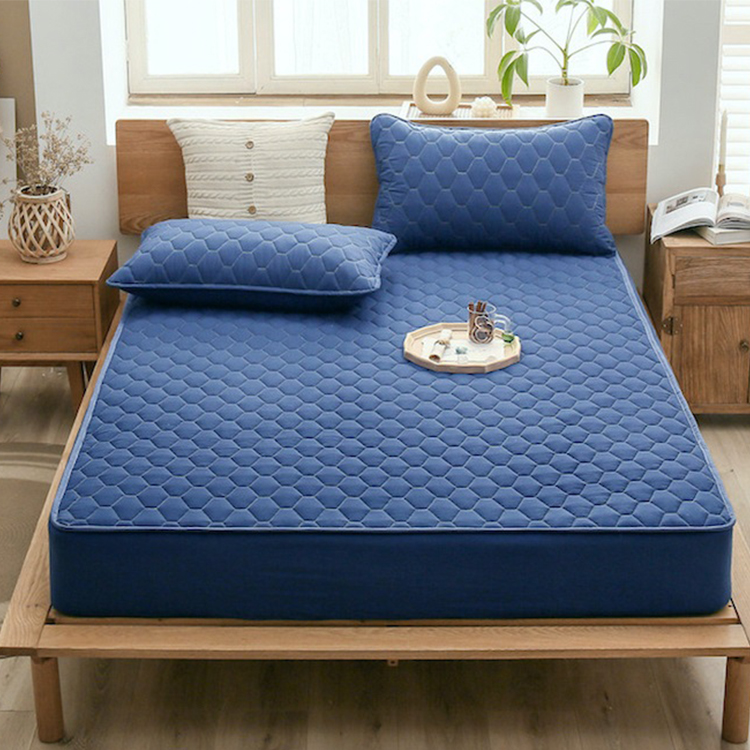 Super king blue cooling zipper cotton waterproof matress bed cover mattress protector
