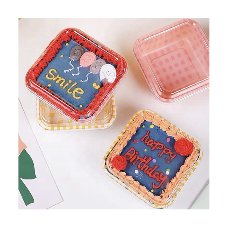 Beheart Yellow Clear Lid Macaroon Picnic Bento Dessert Packaging Small Plastic Box For Cakes
