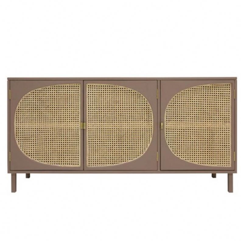 Custom simple modern high-end new design hall made of rattan wood shoe cabinet furniture