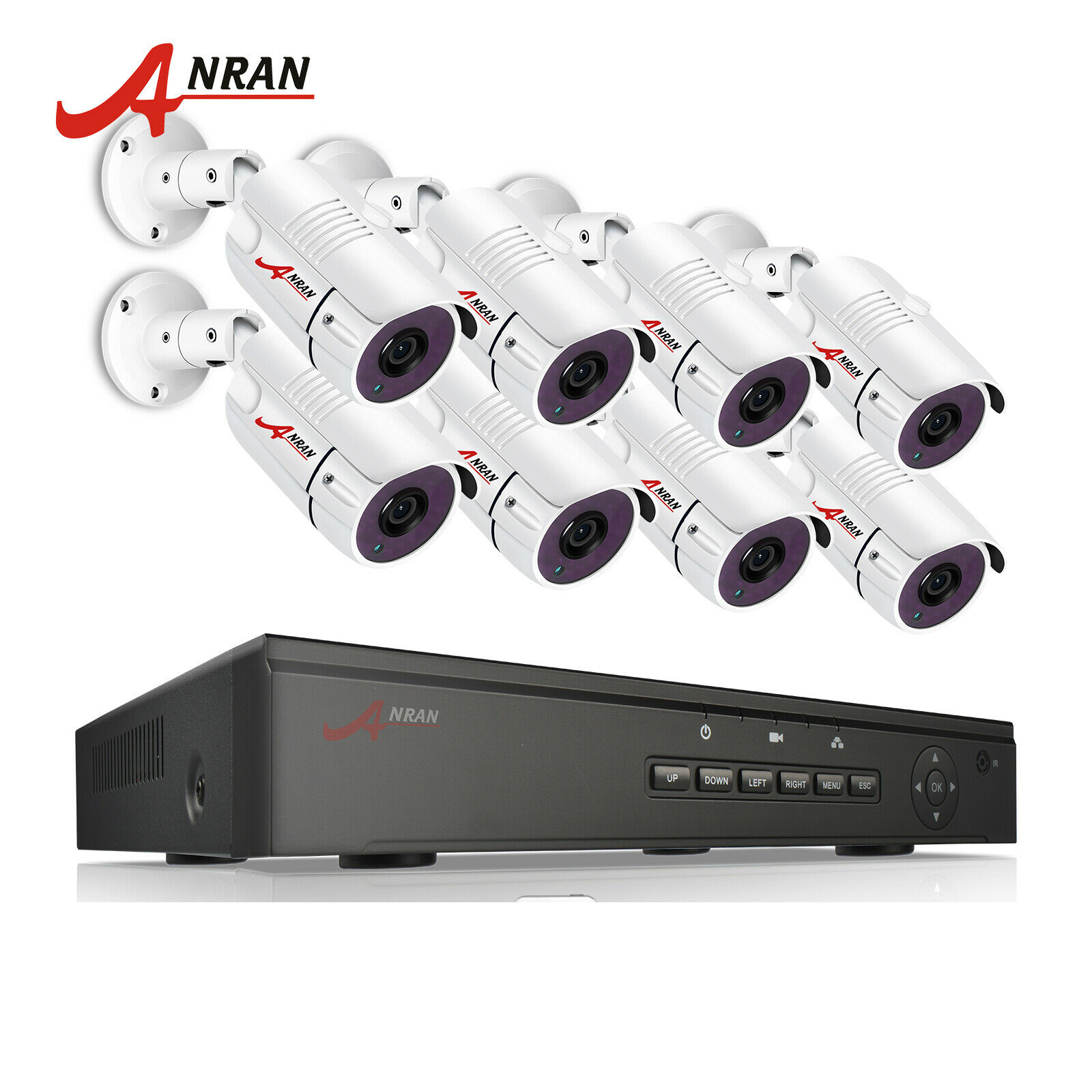 Anran Дешевые 8-канальный 3MP CCTV камера системы безопасности комплект 1536P 8Ch Poe ip66 Ipc H.264 + Nvr наборы