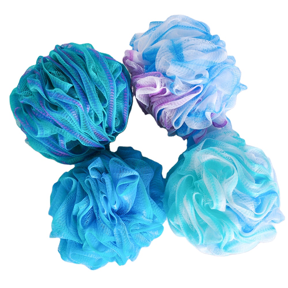 Большая губка для ванны, душа, пуф Loofahs, Экологически чистая отшелушивающая сетчатая щетка, пуф, губка для мяча для ванны и душа