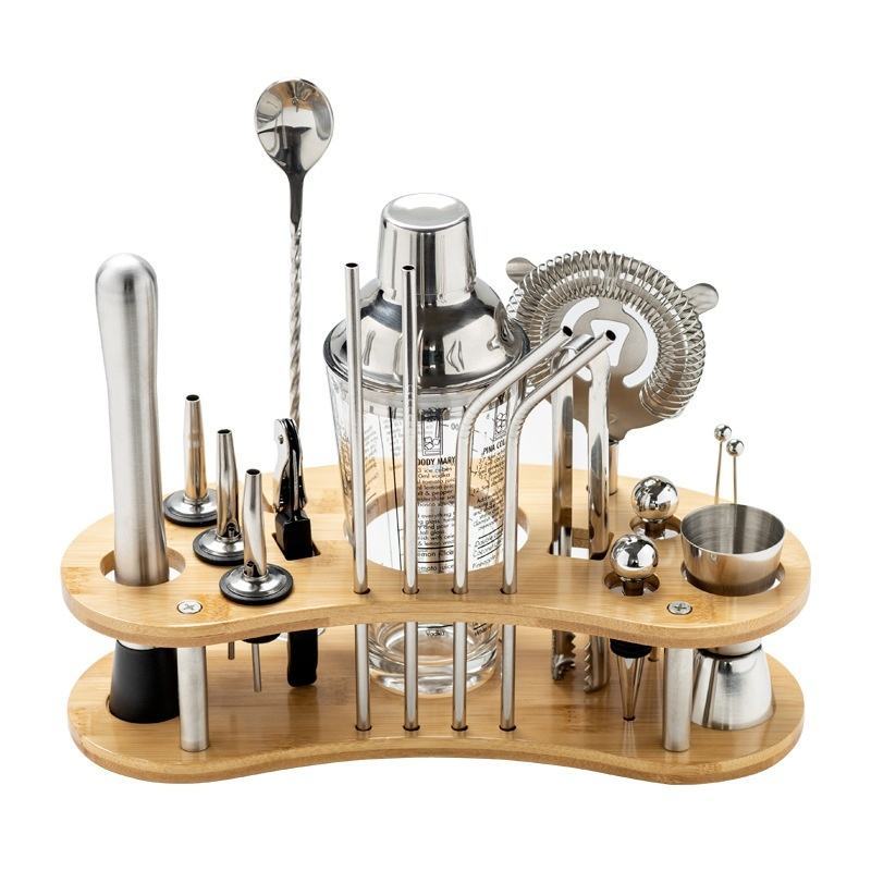 Hot sell 12-piece bartender Kit with stand Professional Bartending kit Home Bar Tool Kit Bar Accessories
