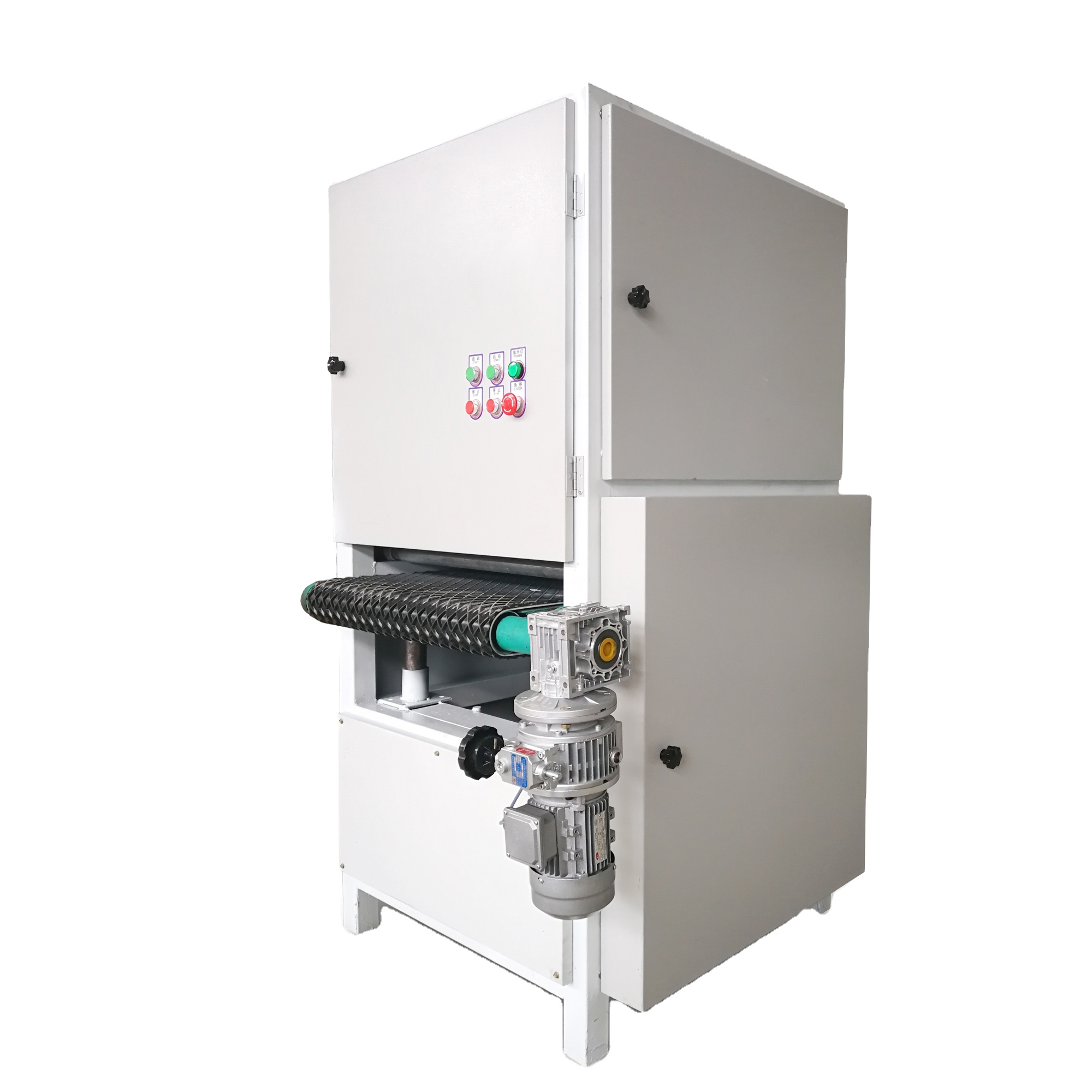 2021 latest Stainless steel metal plate deburring surface polishing machine Light flat woodworking double wide belt sander
