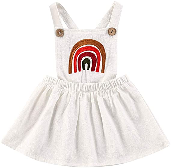 Fashion 100% woven cotton colourful embroidery white button dress for baby