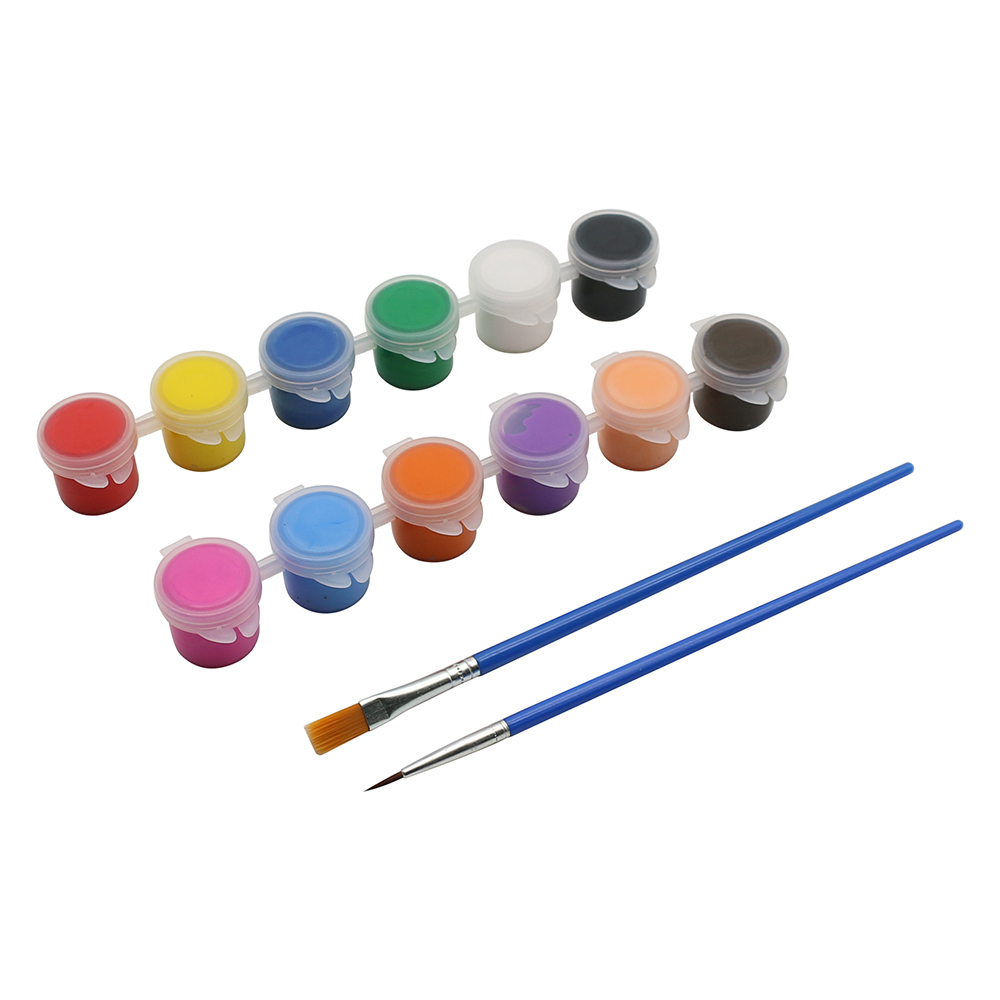 BECOL Wholesale 3ml*12 Acrylic Watercolor Paint Strips Kit Non Toxic Mini Acrylic Paint Set for Kids DIY Painting