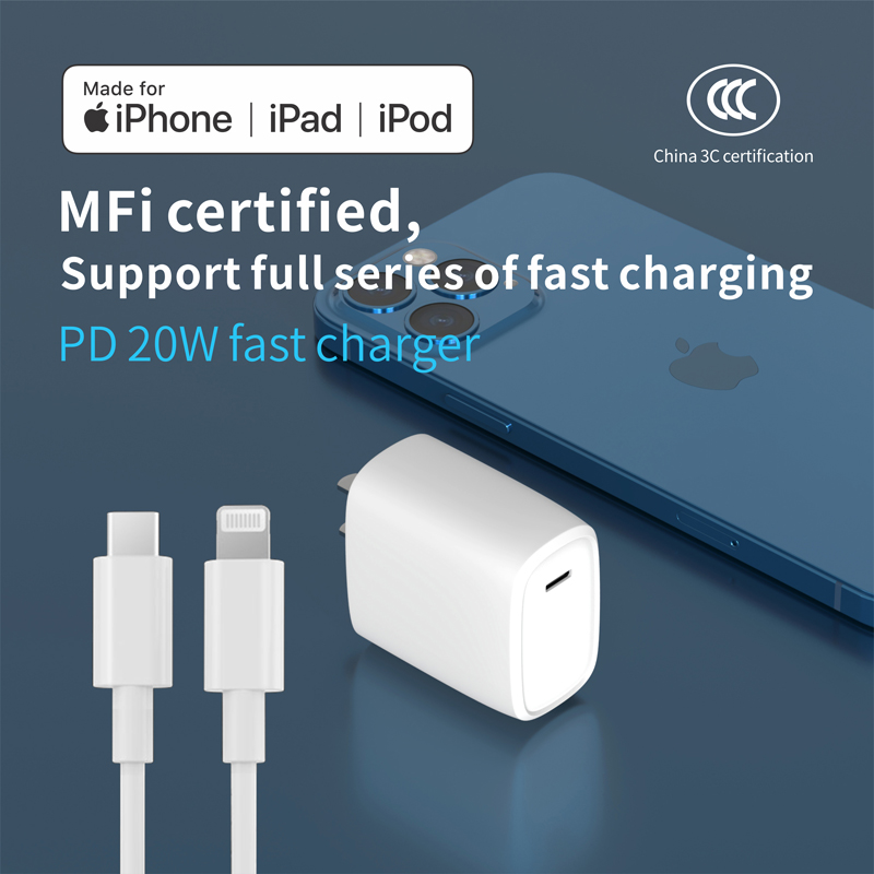 MFi 20 Вт Pd + QC быстрое зарядное устройство для Apple A + C с двумя портами мобильный адаптер питания оригинальное зарядное устройство для iPhone