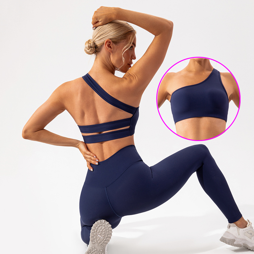 Activewear Sexy Back 2 Piece Gym Outfits Workout Running Yoga Suits Women Fitness Sports Set
