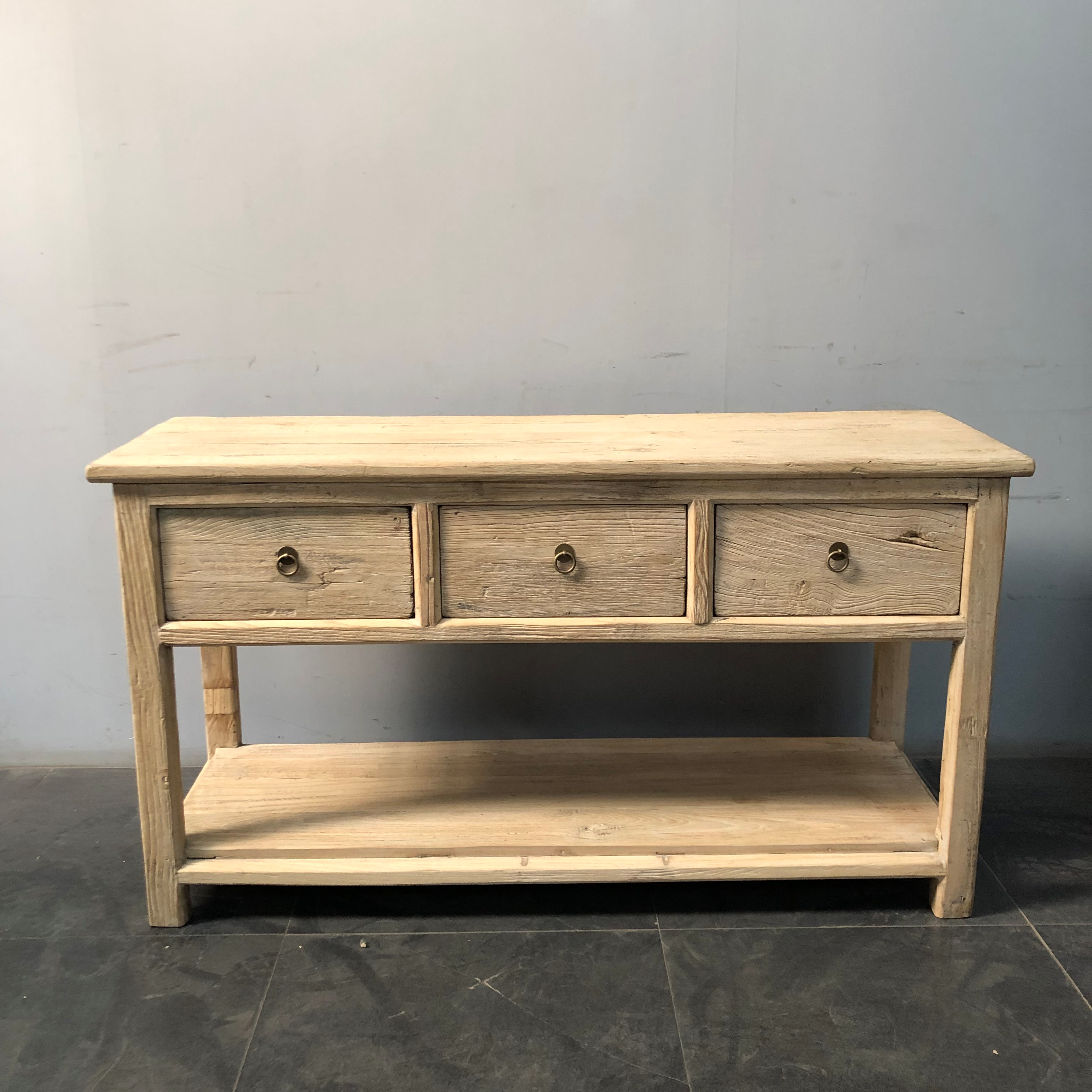 Chinese antique drawers rustic old elm wood console table