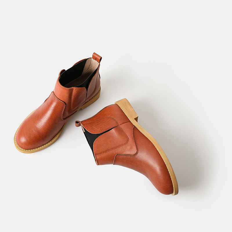 Custom retro Veg tan 100% ladies dress shoes cowhide vintage women's Casual shoes genuine real leather shoes